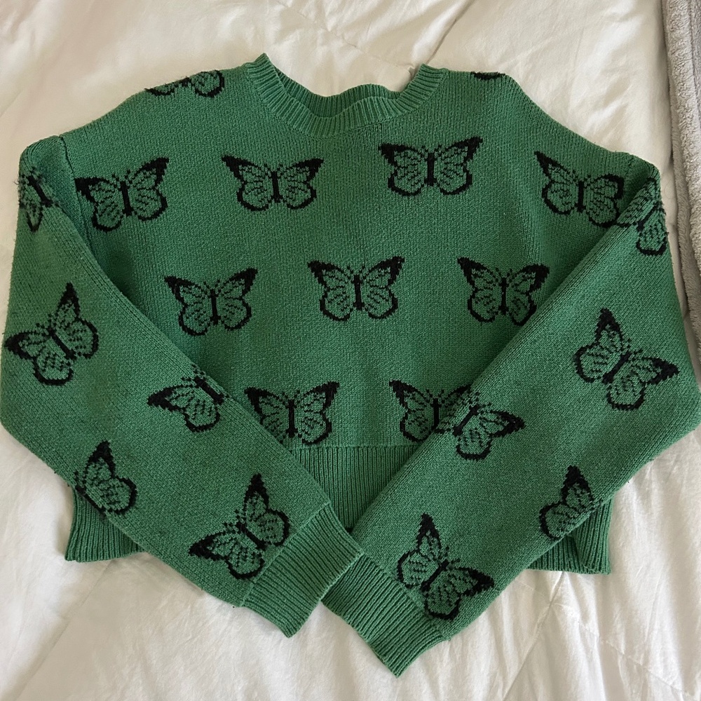 Pacsun Cropped Butterfly Sweater